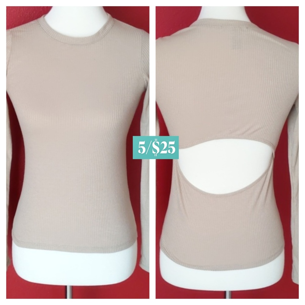 Forever 21 Open Back Long Sleeve T-Shirt